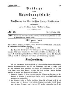 Verordnungsblatt für den Dienstbereich des K.K. Finanzministeriums für die im Reichsrate Vertretenen Königreiche und Länder 18591007 Seite: 1