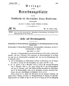 Verordnungsblatt für den Dienstbereich des K.K. Finanzministeriums für die im Reichsrate Vertretenen Königreiche und Länder 18591025 Seite: 1