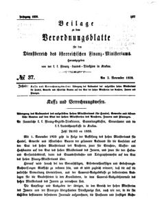 Verordnungsblatt für den Dienstbereich des K.K. Finanzministeriums für die im Reichsrate Vertretenen Königreiche und Länder 18591102 Seite: 1