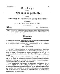 Verordnungsblatt für den Dienstbereich des K.K. Finanzministeriums für die im Reichsrate Vertretenen Königreiche und Länder