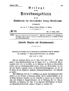 Verordnungsblatt für den Dienstbereich des K.K. Finanzministeriums für die im Reichsrate Vertretenen Königreiche und Länder