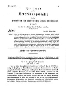 Verordnungsblatt für den Dienstbereich des K.K. Finanzministeriums für die im Reichsrate Vertretenen Königreiche und Länder 18600330 Seite: 1