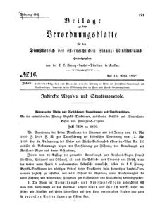 Verordnungsblatt für den Dienstbereich des K.K. Finanzministeriums für die im Reichsrate Vertretenen Königreiche und Länder