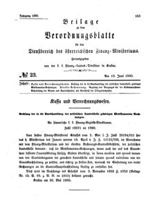 Verordnungsblatt für den Dienstbereich des K.K. Finanzministeriums für die im Reichsrate Vertretenen Königreiche und Länder 18600613 Seite: 1