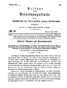 Verordnungsblatt für den Dienstbereich des K.K. Finanzministeriums für die im Reichsrate Vertretenen Königreiche und Länder