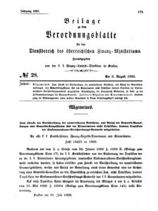 Verordnungsblatt für den Dienstbereich des K.K. Finanzministeriums für die im Reichsrate Vertretenen Königreiche und Länder