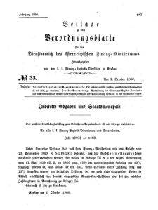 Verordnungsblatt für den Dienstbereich des K.K. Finanzministeriums für die im Reichsrate Vertretenen Königreiche und Länder 18601003 Seite: 1