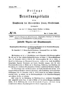 Verordnungsblatt für den Dienstbereich des K.K. Finanzministeriums für die im Reichsrate Vertretenen Königreiche und Länder 18601005 Seite: 1