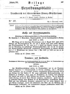 Verordnungsblatt für den Dienstbereich des K.K. Finanzministeriums für die im Reichsrate Vertretenen Königreiche und Länder 18601102 Seite: 1