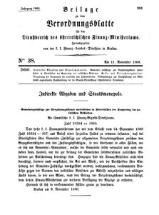 Verordnungsblatt für den Dienstbereich des K.K. Finanzministeriums für die im Reichsrate Vertretenen Königreiche und Länder 18601111 Seite: 1