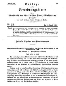 Verordnungsblatt für den Dienstbereich des K.K. Finanzministeriums für die im Reichsrate Vertretenen Königreiche und Länder