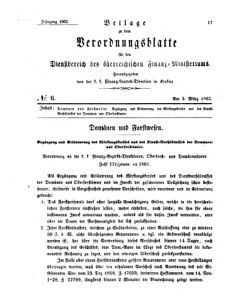 Verordnungsblatt für den Dienstbereich des K.K. Finanzministeriums für die im Reichsrate Vertretenen Königreiche und Länder