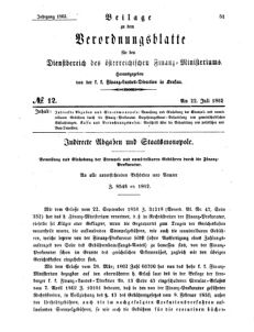 Verordnungsblatt für den Dienstbereich des K.K. Finanzministeriums für die im Reichsrate Vertretenen Königreiche und Länder