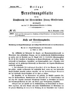 Verordnungsblatt für den Dienstbereich des K.K. Finanzministeriums für die im Reichsrate Vertretenen Königreiche und Länder