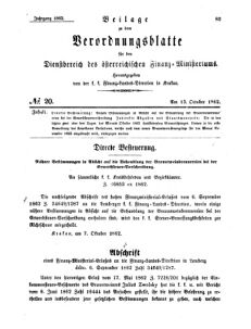 Verordnungsblatt für den Dienstbereich des K.K. Finanzministeriums für die im Reichsrate Vertretenen Königreiche und Länder 18621013 Seite: 1