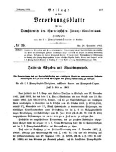 Verordnungsblatt für den Dienstbereich des K.K. Finanzministeriums für die im Reichsrate Vertretenen Königreiche und Länder 18621228 Seite: 1