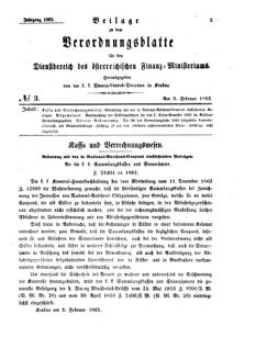 Verordnungsblatt für den Dienstbereich des K.K. Finanzministeriums für die im Reichsrate Vertretenen Königreiche und Länder 18630209 Seite: 1