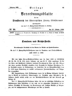 Verordnungsblatt für den Dienstbereich des K.K. Finanzministeriums für die im Reichsrate Vertretenen Königreiche und Länder 18631027 Seite: 1