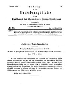 Verordnungsblatt für den Dienstbereich des K.K. Finanzministeriums für die im Reichsrate Vertretenen Königreiche und Länder