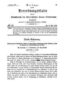 Verordnungsblatt für den Dienstbereich des K.K. Finanzministeriums für die im Reichsrate Vertretenen Königreiche und Länder