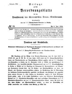 Verordnungsblatt für den Dienstbereich des K.K. Finanzministeriums für die im Reichsrate Vertretenen Königreiche und Länder