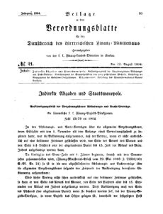 Verordnungsblatt für den Dienstbereich des K.K. Finanzministeriums für die im Reichsrate Vertretenen Königreiche und Länder