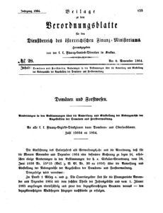 Verordnungsblatt für den Dienstbereich des K.K. Finanzministeriums für die im Reichsrate Vertretenen Königreiche und Länder 18641108 Seite: 1