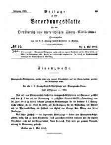 Verordnungsblatt für den Dienstbereich des K.K. Finanzministeriums für die im Reichsrate Vertretenen Königreiche und Länder