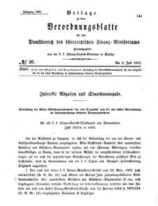 Verordnungsblatt für den Dienstbereich des K.K. Finanzministeriums für die im Reichsrate Vertretenen Königreiche und Länder