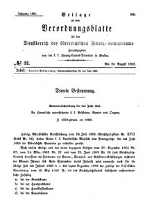 Verordnungsblatt für den Dienstbereich des K.K. Finanzministeriums für die im Reichsrate Vertretenen Königreiche und Länder 18650820 Seite: 1