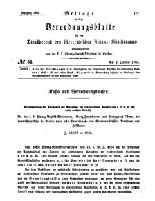 Verordnungsblatt für den Dienstbereich des K.K. Finanzministeriums für die im Reichsrate Vertretenen Königreiche und Länder 18651002 Seite: 1