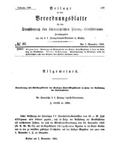 Verordnungsblatt für den Dienstbereich des K.K. Finanzministeriums für die im Reichsrate Vertretenen Königreiche und Länder