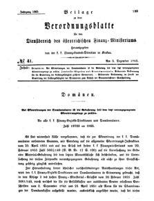 Verordnungsblatt für den Dienstbereich des K.K. Finanzministeriums für die im Reichsrate Vertretenen Königreiche und Länder 18651205 Seite: 1