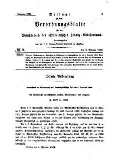 Verordnungsblatt für den Dienstbereich des K.K. Finanzministeriums für die im Reichsrate Vertretenen Königreiche und Länder 18660209 Seite: 1