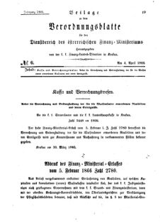 Verordnungsblatt für den Dienstbereich des K.K. Finanzministeriums für die im Reichsrate Vertretenen Königreiche und Länder