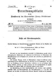 Verordnungsblatt für den Dienstbereich des K.K. Finanzministeriums für die im Reichsrate Vertretenen Königreiche und Länder 18660604 Seite: 1