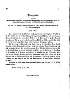 Verordnungsblatt für den Dienstbereich des K.K. Finanzministeriums für die im Reichsrate Vertretenen Königreiche und Länder 18660619 Seite: 2