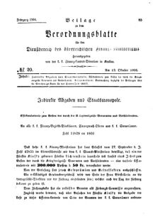 Verordnungsblatt für den Dienstbereich des K.K. Finanzministeriums für die im Reichsrate Vertretenen Königreiche und Länder 18661013 Seite: 1