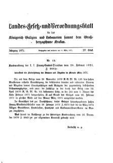 Landes-Gesetz- und Verordnungsblatt für das Königreich Galizien und Lodomerien sammt dem Großherzogthume Krakau 18710311 Seite: 1