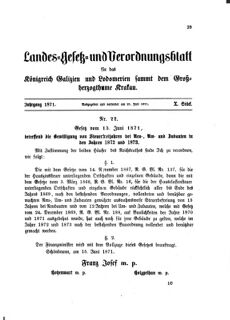 Landes-Gesetz- und Verordnungsblatt für das Königreich Galizien und Lodomerien sammt dem Großherzogthume Krakau