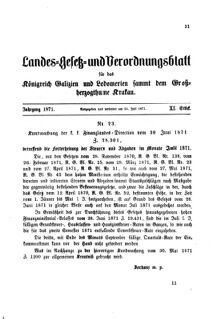 Landes-Gesetz- und Verordnungsblatt für das Königreich Galizien und Lodomerien sammt dem Großherzogthume Krakau