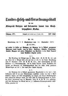 Landes-Gesetz- und Verordnungsblatt für das Königreich Galizien und Lodomerien sammt dem Großherzogthume Krakau