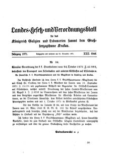 Landes-Gesetz- und Verordnungsblatt für das Königreich Galizien und Lodomerien sammt dem Großherzogthume Krakau 18711223 Seite: 3