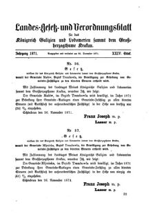 Landes-Gesetz- und Verordnungsblatt für das Königreich Galizien und Lodomerien sammt dem Großherzogthume Krakau 18711223 Seite: 7