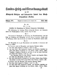 Landes-Gesetz- und Verordnungsblatt für das Königreich Galizien und Lodomerien sammt dem Großherzogthume Krakau 18711229 Seite: 3