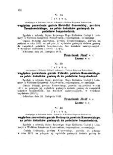 Landes-Gesetz- und Verordnungsblatt für das Königreich Galizien und Lodomerien sammt dem Großherzogthume Krakau 1871bl01 Seite: 130