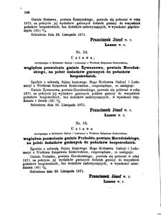 Landes-Gesetz- und Verordnungsblatt für das Königreich Galizien und Lodomerien sammt dem Großherzogthume Krakau 1871bl01 Seite: 136