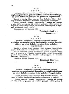 Landes-Gesetz- und Verordnungsblatt für das Königreich Galizien und Lodomerien sammt dem Großherzogthume Krakau 1871bl01 Seite: 138