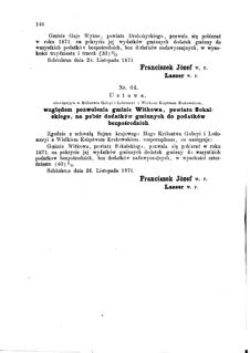 Landes-Gesetz- und Verordnungsblatt für das Königreich Galizien und Lodomerien sammt dem Großherzogthume Krakau 1871bl01 Seite: 140