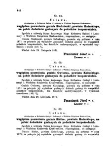 Landes-Gesetz- und Verordnungsblatt für das Königreich Galizien und Lodomerien sammt dem Großherzogthume Krakau 1871bl01 Seite: 142